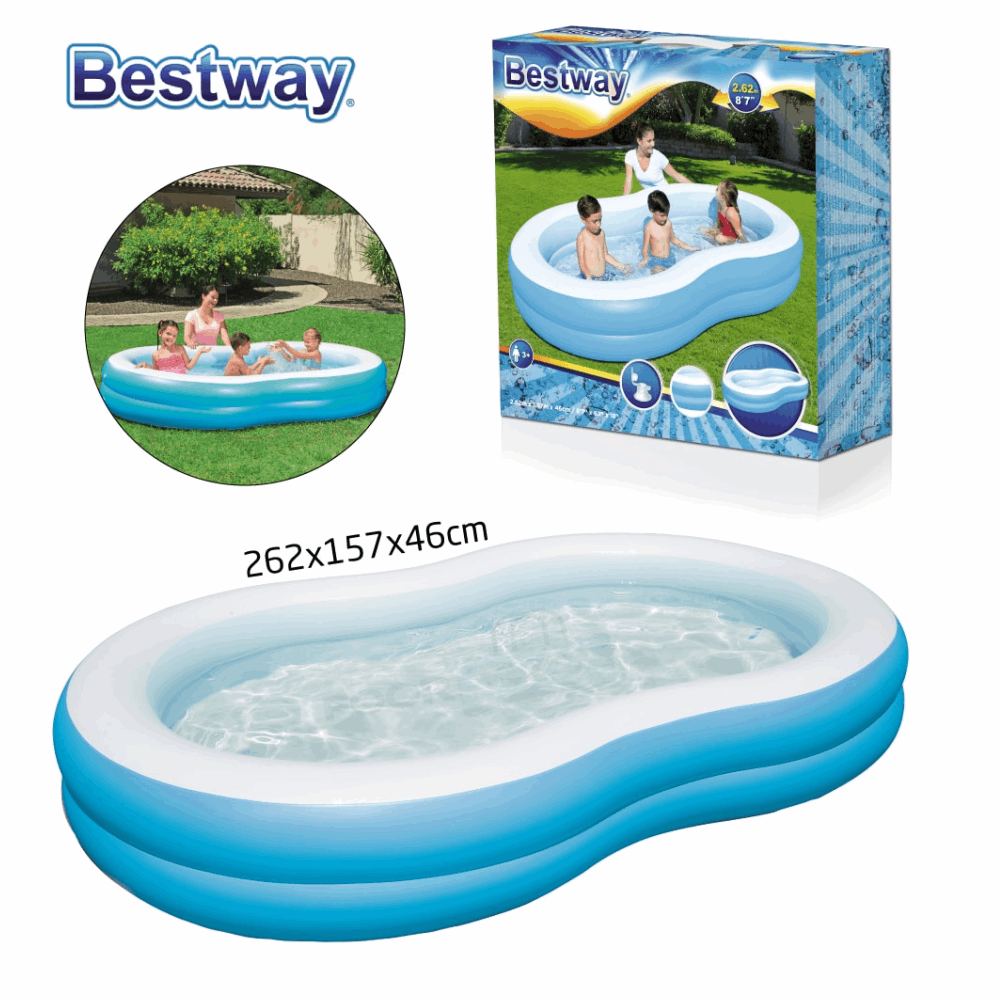 حمام سباحة حمام سباحة نفخ شكل 8 2 دور 262*157*46سم 54117 bestway