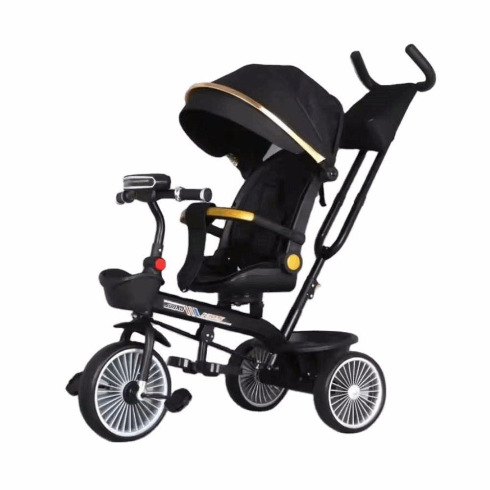 مستلزمات اطفال عجلة كوكو بدال بمسند وشمسية ودراع توجيه Y-ts2741 Black 701-30