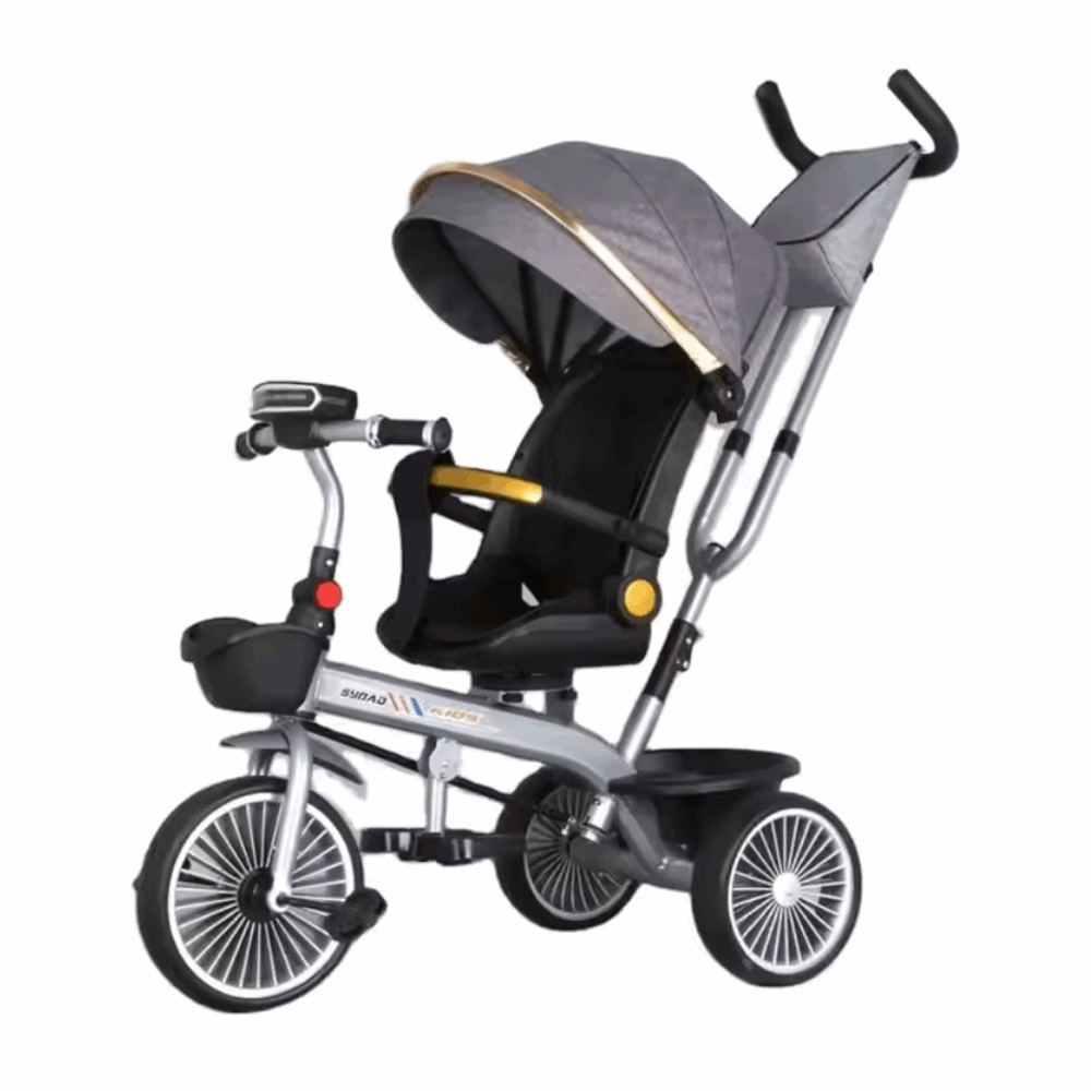 مستلزمات اطفال عجلة كوكو بدال بمسند وشمسية ودراع توجيه Y-ts2741 Grey 701-31