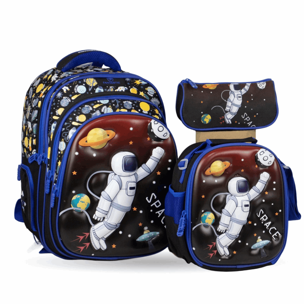 Bts Set 3*1 Space Backpack Bag/fantastic/qy006 - Kids Navy,16