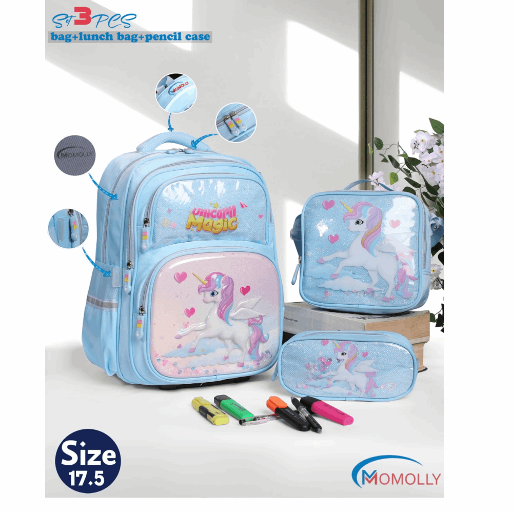 Bag Bag/momolly/2516-B Momolly طقم سيشيل Baby Blue,17.5