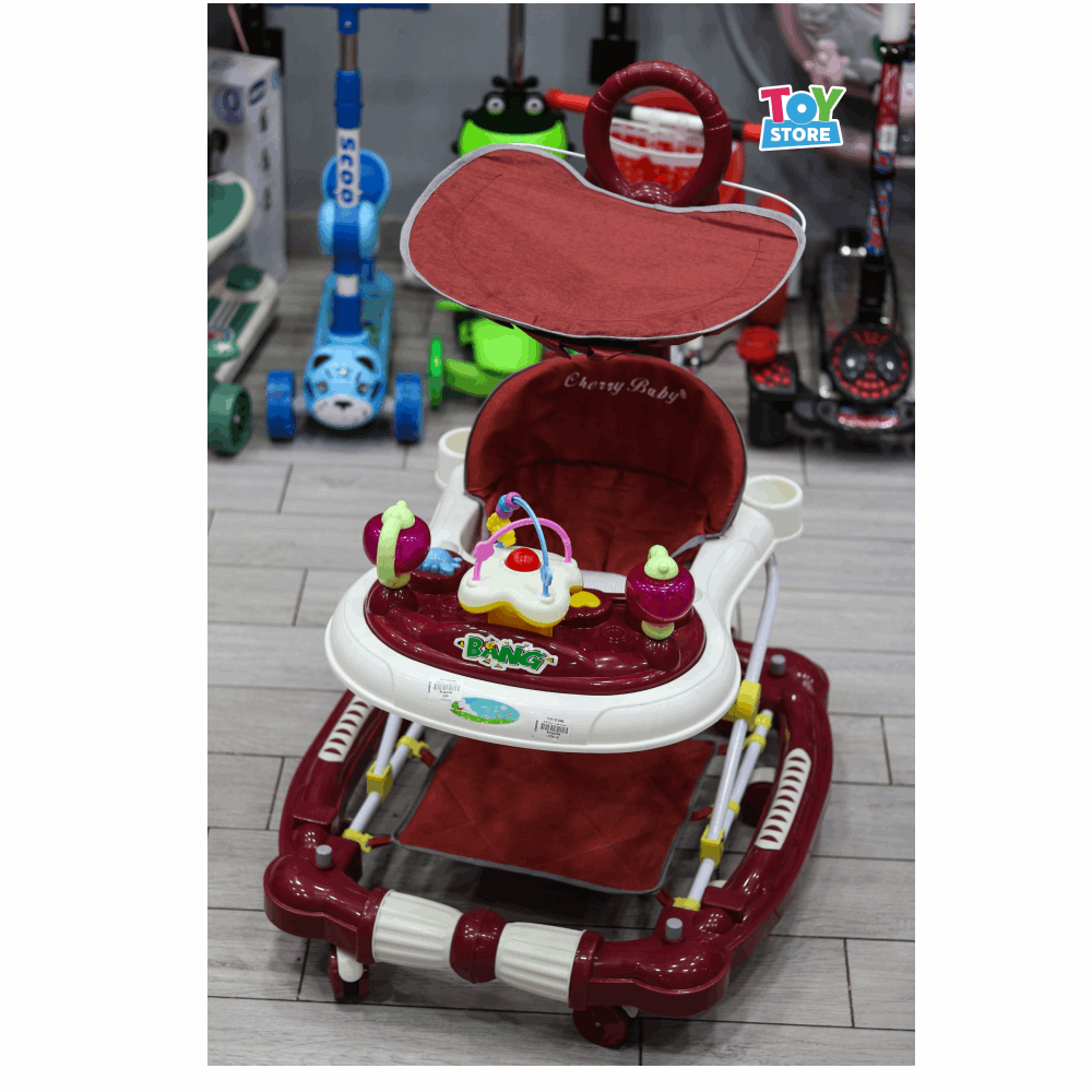 مشاية اطفال مشاية هزاز + تندة 629 Burgundy