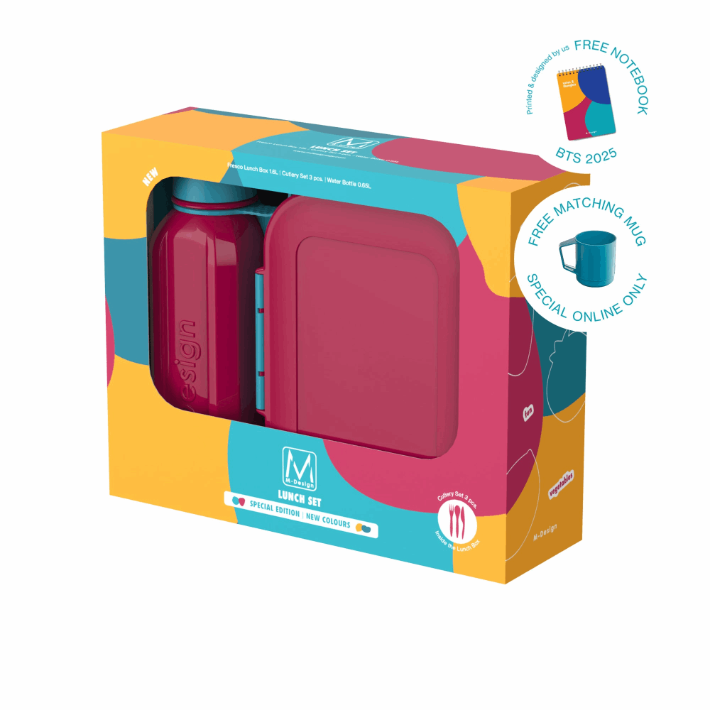 Lunch Box Lunch Set 1600+650ml 47663 fuchsia