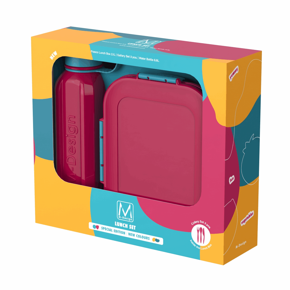 Lunch Box Lunch Set 2100+800ml - Fuchssia