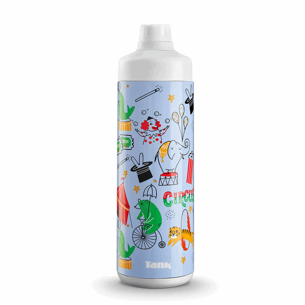 Flasks Super Cool Mini - Printed Tank Baby Blue 650مل