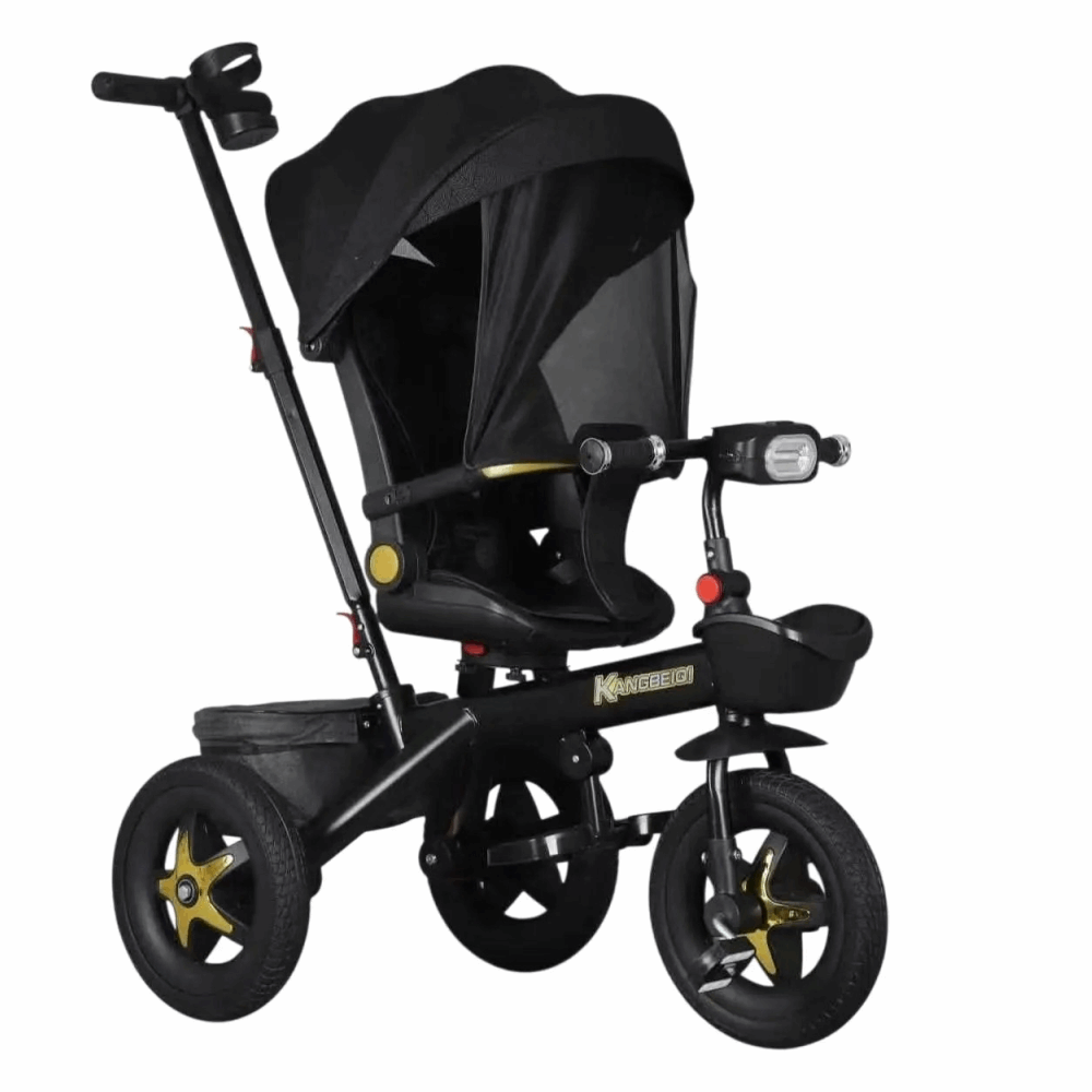 عجل اطفال عجلة موجهة بدراع وشمسية للبيبى KBQ-M5 black