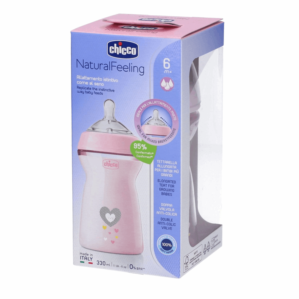 Chicco ببرونه ناتورال فيدنج 330 مل اروز Chicco