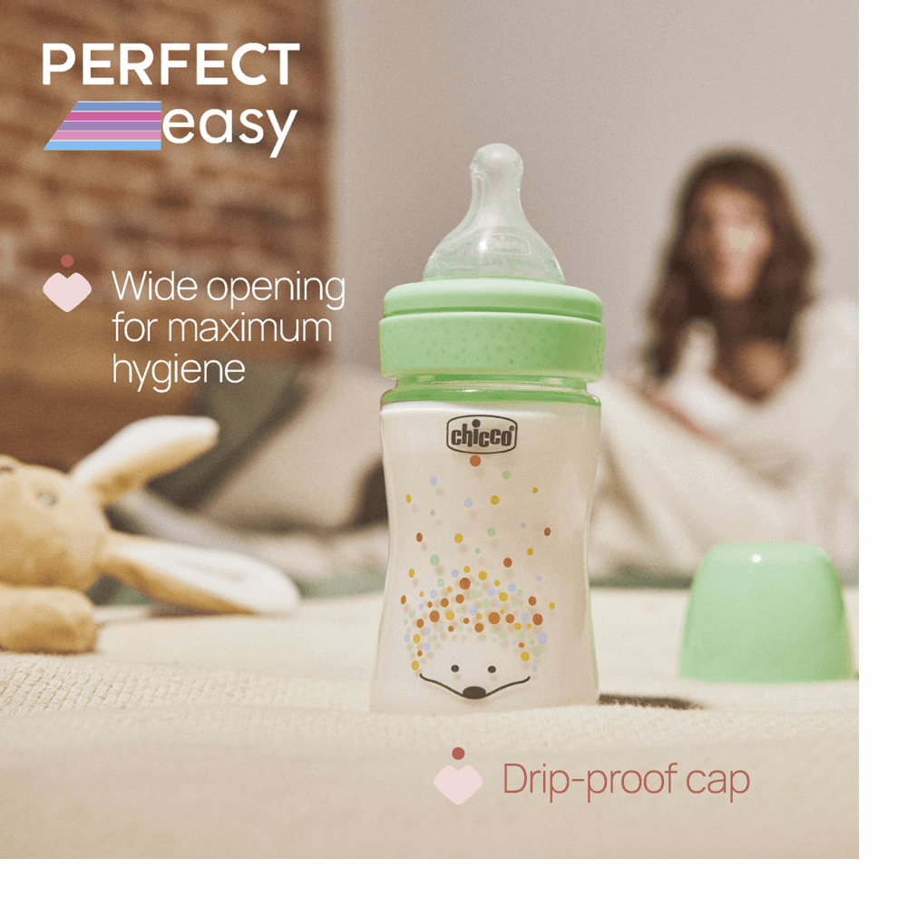 Chicco ببرونة بيرفكت ايزى 150 مل سليكون زجاج Chicco