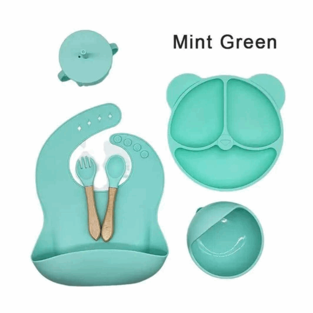 العاب طقم طعام بيبي سليكون mas-117 MINT GREEN