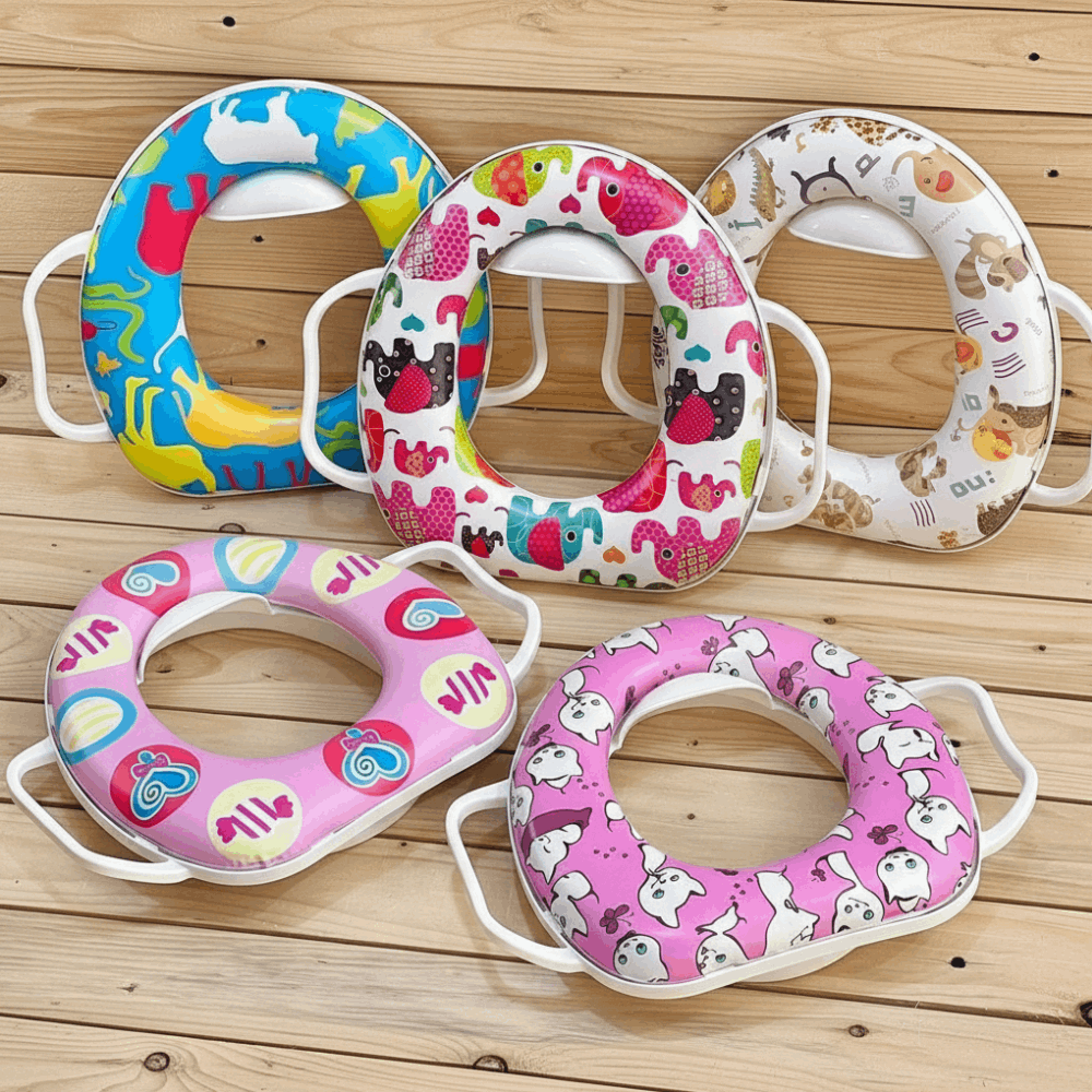 مستلزمات اطفال قاعده تواليت ألوان بمقبض