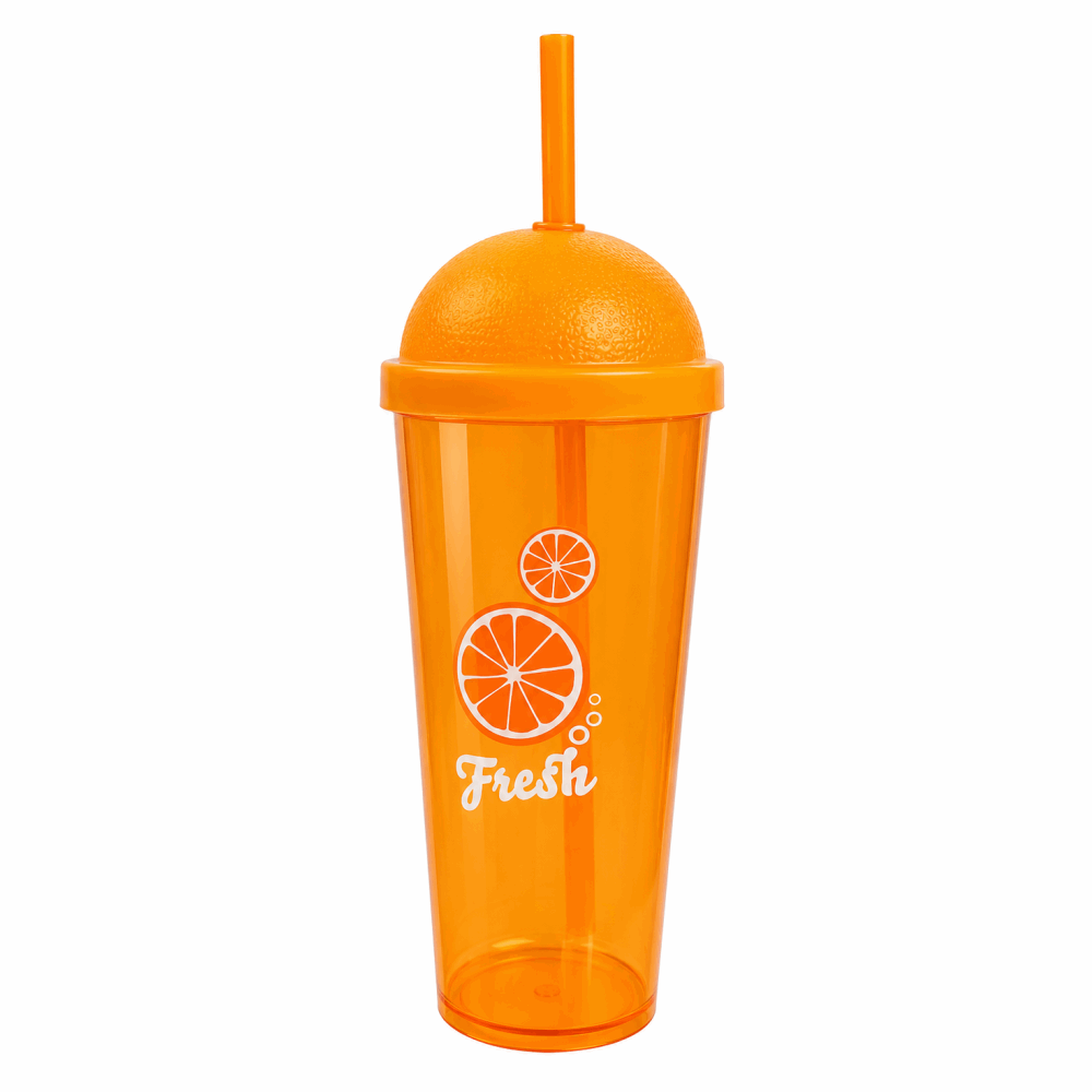 Flasks كوب عصير مع شفاطه 700مل Orange