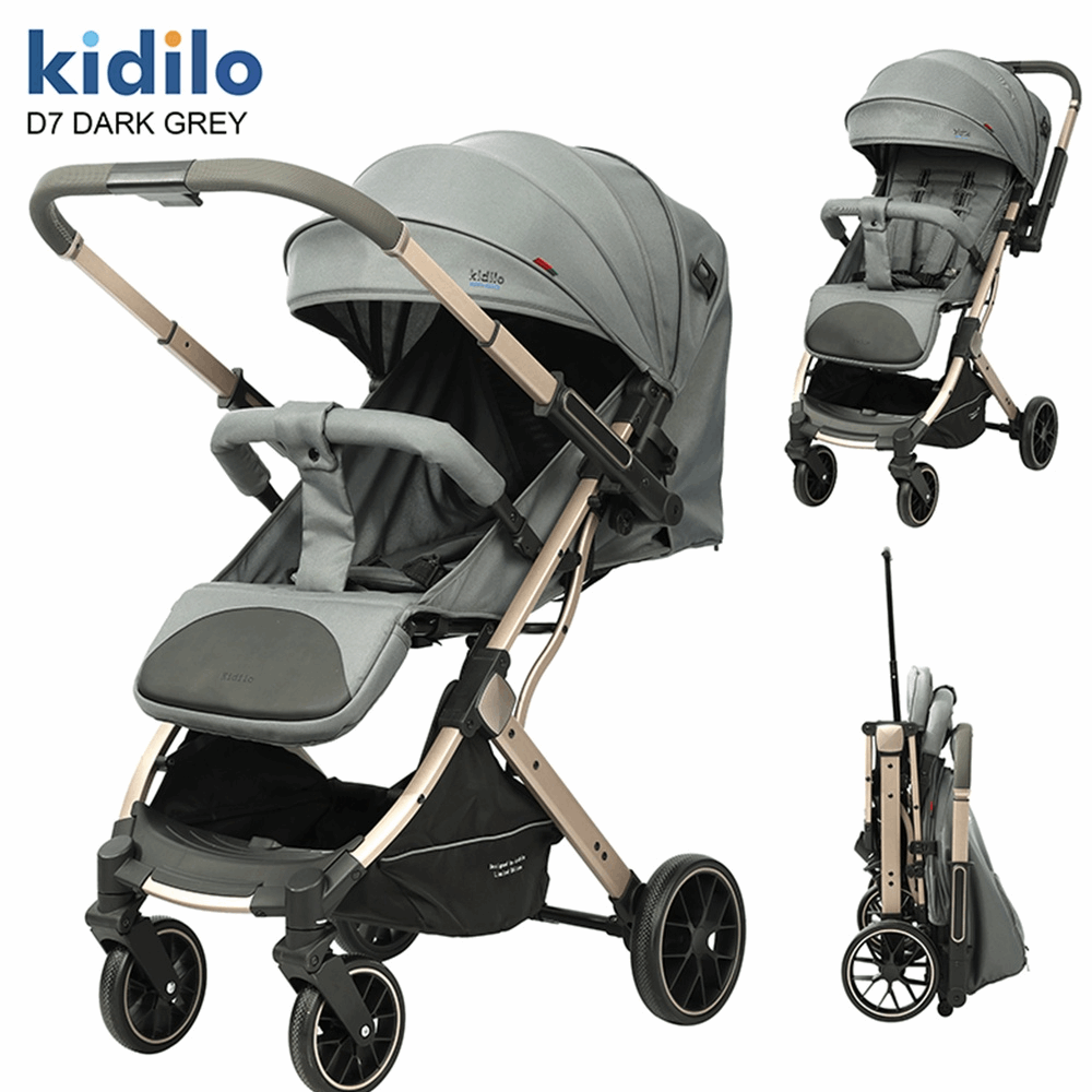 Stroller سترولر D7 kidilo dark grey