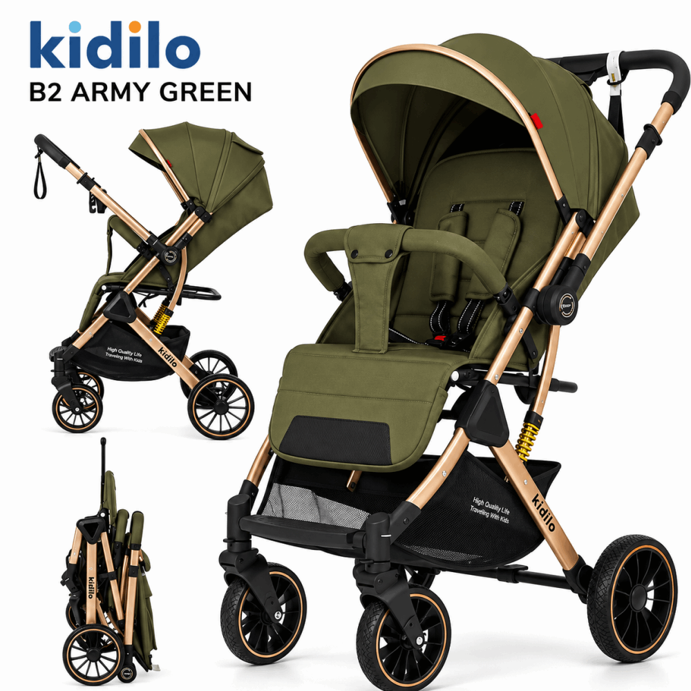 Stroller سترولر B2 kidilo ARMYGREEN